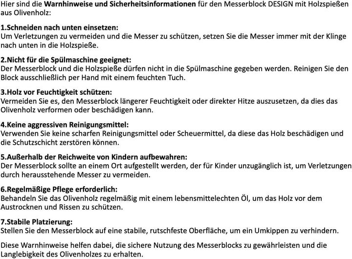 D.O.M.® Messerblock DESIGN aus Olivenholz