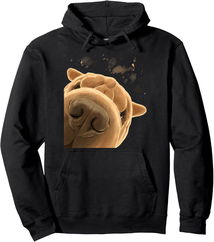 Neugieriger Hund Shar-Pei Pullover Hoodie