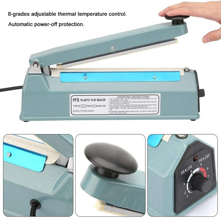 Manuelle Versiegelungsmaschine, Impuls-Impulsmaschine aus Metall, 220 V