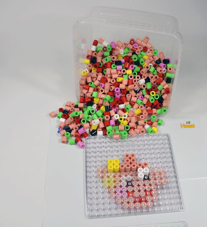 Hama Perlen 8755 Peppa Wutz & Schwester, Maxi-Box mit 900 Perlen, transparente Stiftplatte, Motivvor