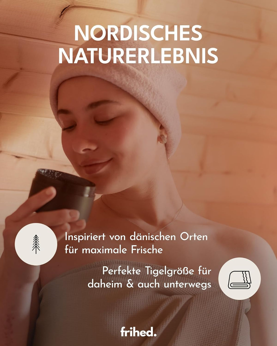 frihed.® Saunasalz Peace of Mind - Hochwertiges Peelingsalz mit Lavendel Duft - Ideal nach Sauna, Du