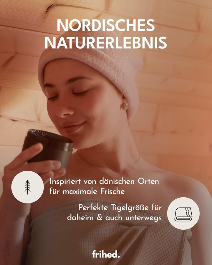 frihed.® Saunasalz Frozen Harmony - Hochwertiges Peelingsalz mit Lavendel-Minze-Menthol Duft - Ideal