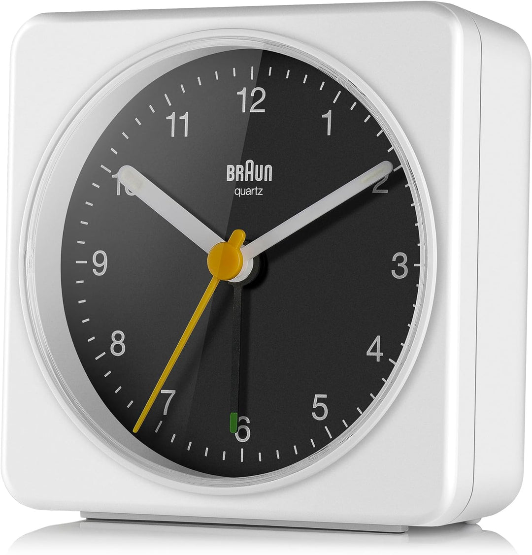 Braun Classic Analog Alarm Clock with Snooze and Light, Quiet Quartz Sweeping Movement, Crescendo Be