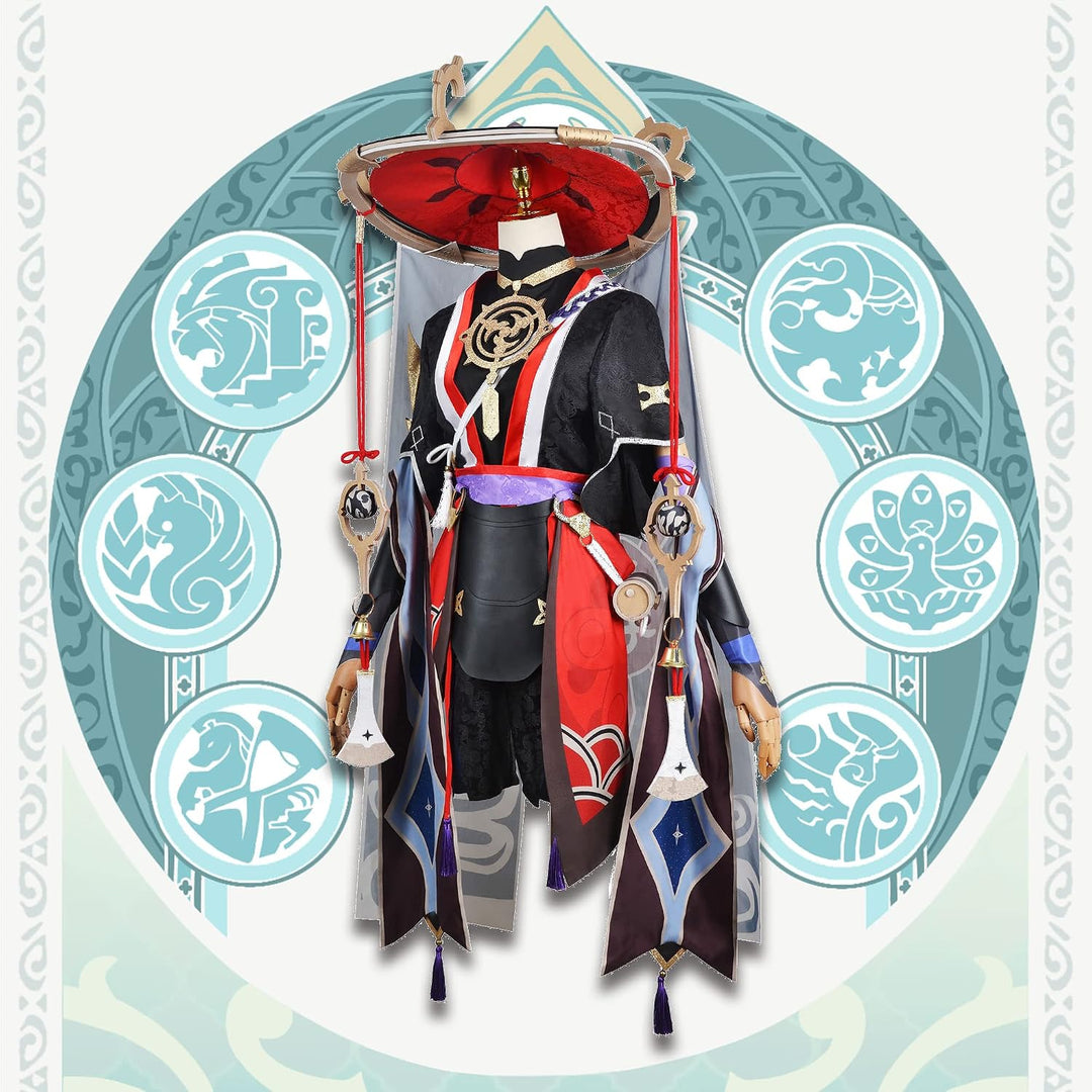OSIAS Genshin Impact Cosplay Kostüm, verbesserte Version mit hochwertigen Stoffen, Accessoires und P