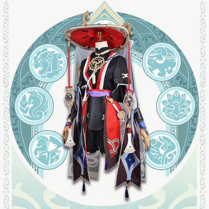 OSIAS Genshin Impact Cosplay Kostüm, verbesserte Version mit hochwertigen Stoffen, Accessoires und P