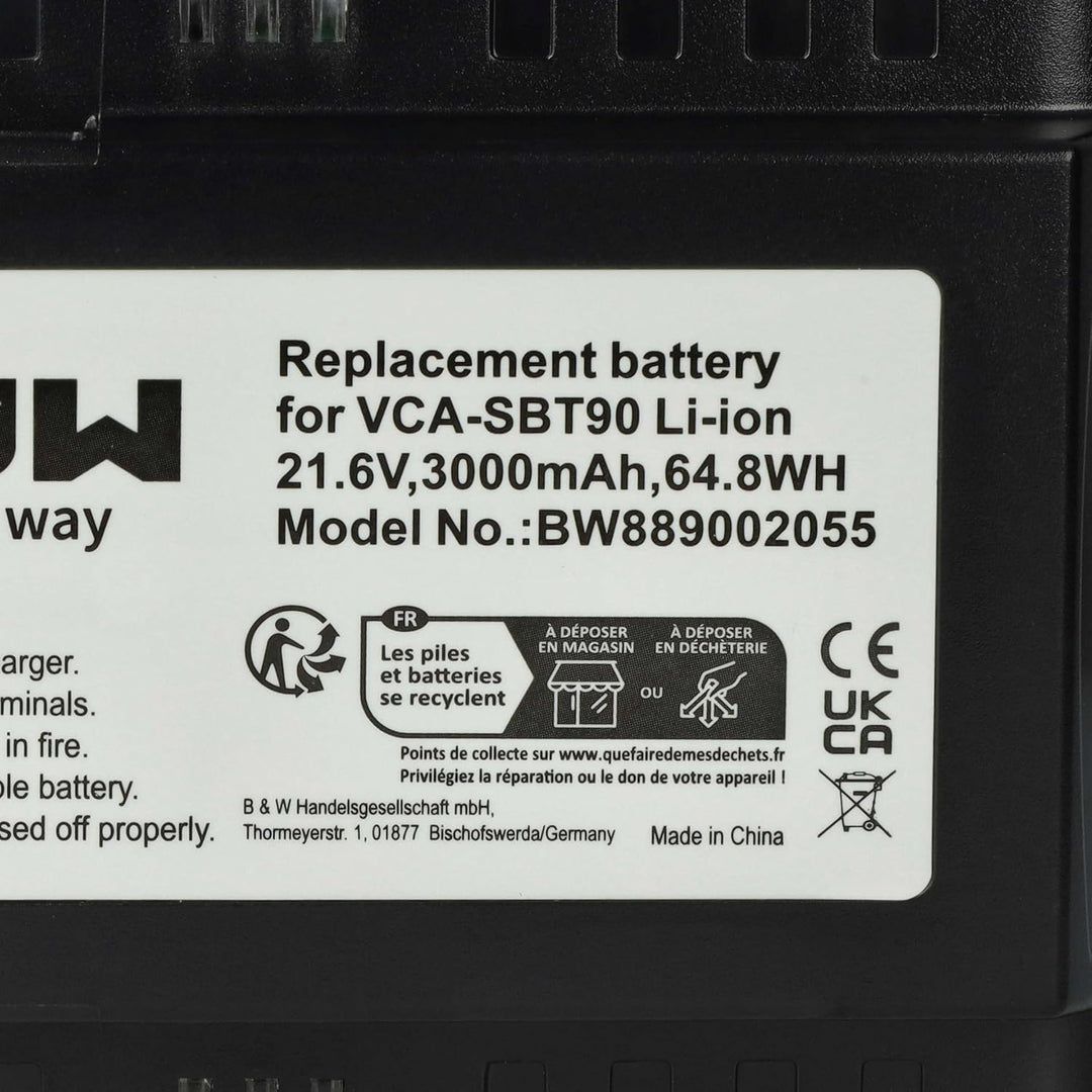 vhbw Akku kompatibel mit Samsung VS20T7536T5/EN, VS20T7538T5/SH, VS20T7562R5/EG Staubsauger Schwarz