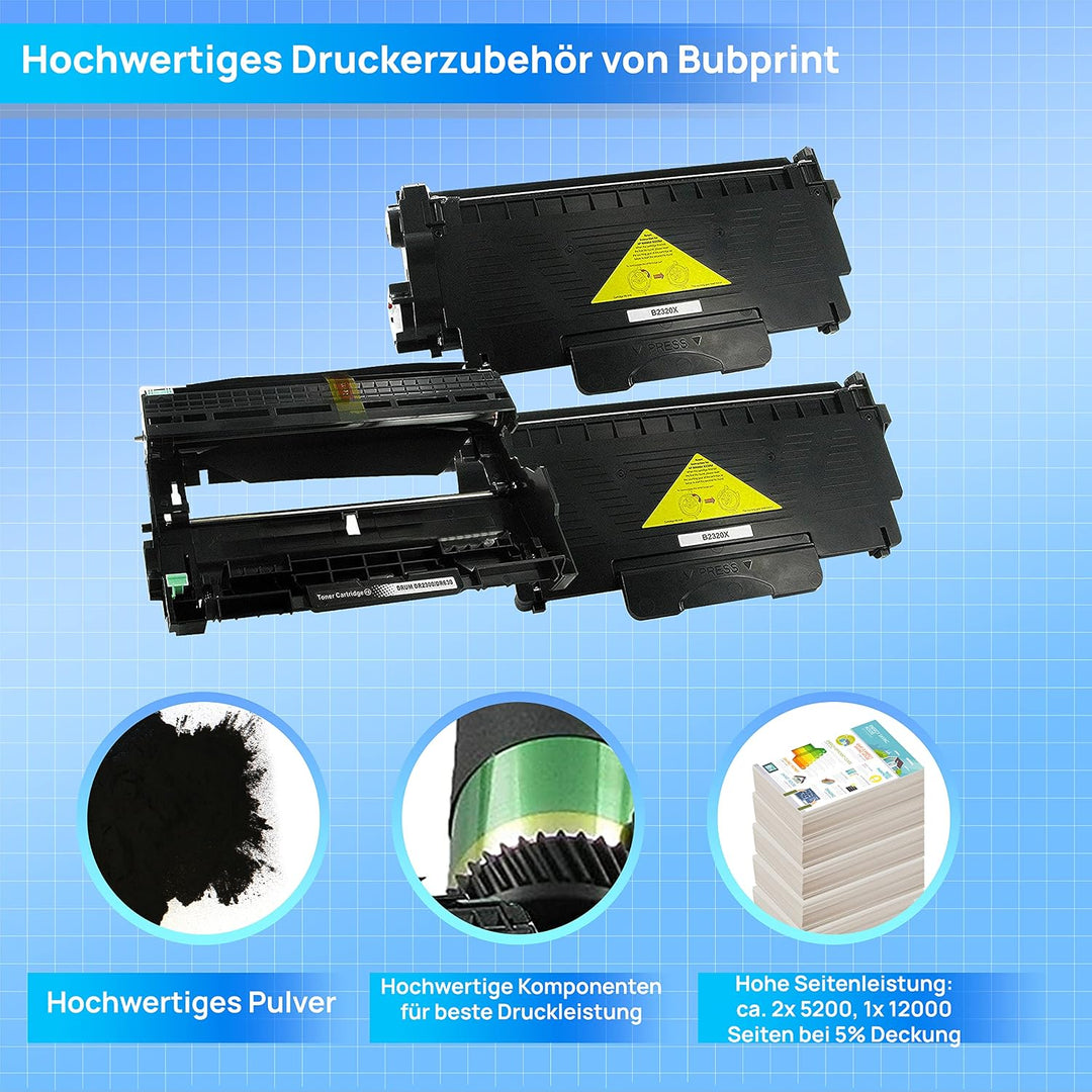 Toner und Trommel kompatibel als Ersatz für Brother TN-2320 DR-2300 für DCP-L2500D DCP-L2520DW DCP-L