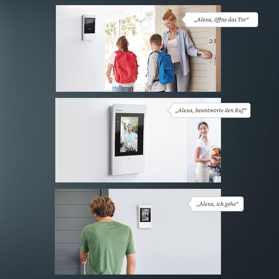 BTICINO, Flex‘ONE-Set Classe 300EOS with Netatmo in Schwarz & Linea 3000 in Schwarz, smarte Wi-Fi-Vi