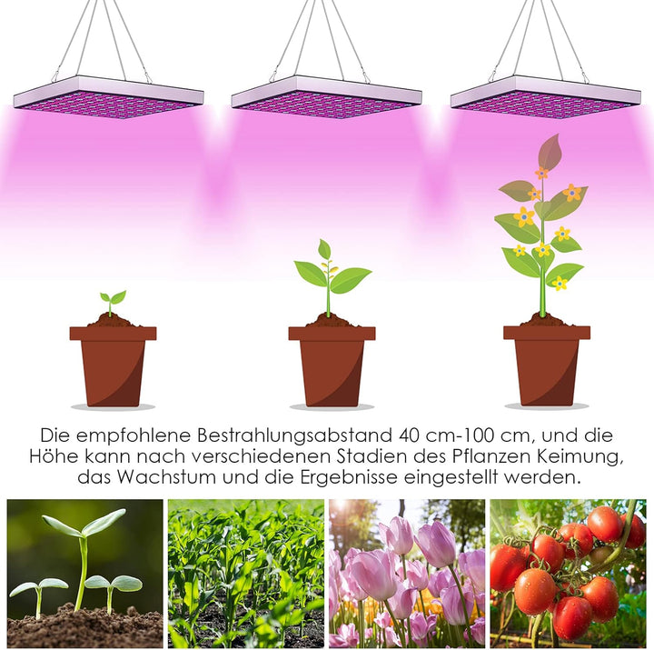 Cecaylie 2x45W LED Pflanzenlampe Vollspektrum, LED Grow Light Pflanzenlicht Led Grow Lamp, 225PCS LE