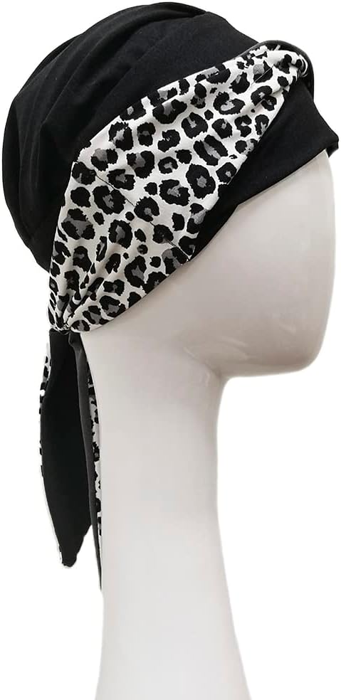 CAREBELL Smooth Paisley Black Onkologische Bambus-Mütze für Chemotherapie oder Alopezie, Schwarz , O