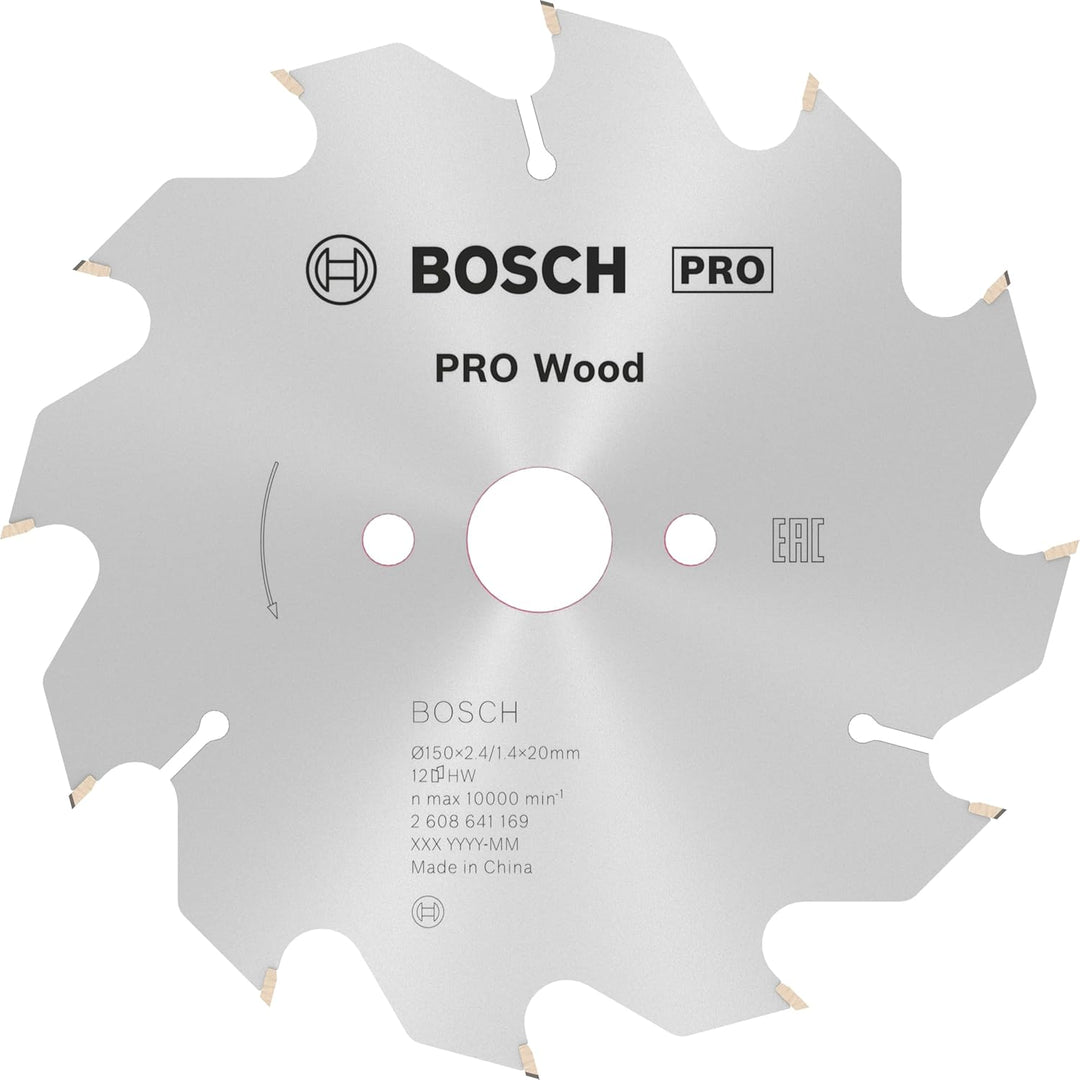 Bosch 1x PRO Wood Kreissägeblatt für Akku-Handkreissägen (für Weichholz, Hartholz, Ø mm, Professiona