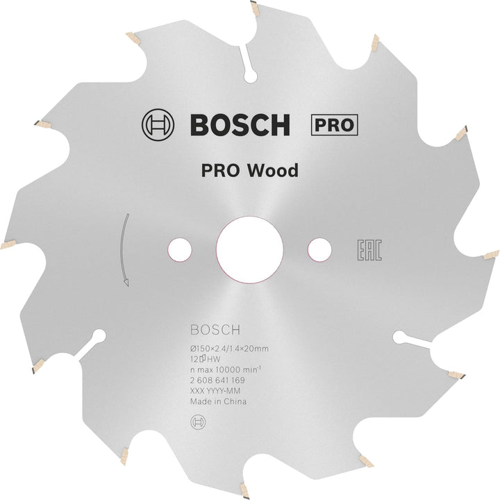 Bosch 1x PRO Wood Kreissägeblatt für Akku-Handkreissägen (für Weichholz, Hartholz, Ø mm, Professiona