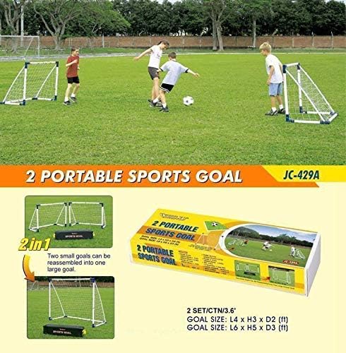 Outdoor Play Fussballtor Vario 2in1 – 2X Fussballtore 120x90 cm oder 1x grosses Tor 183x152 cm – Wet