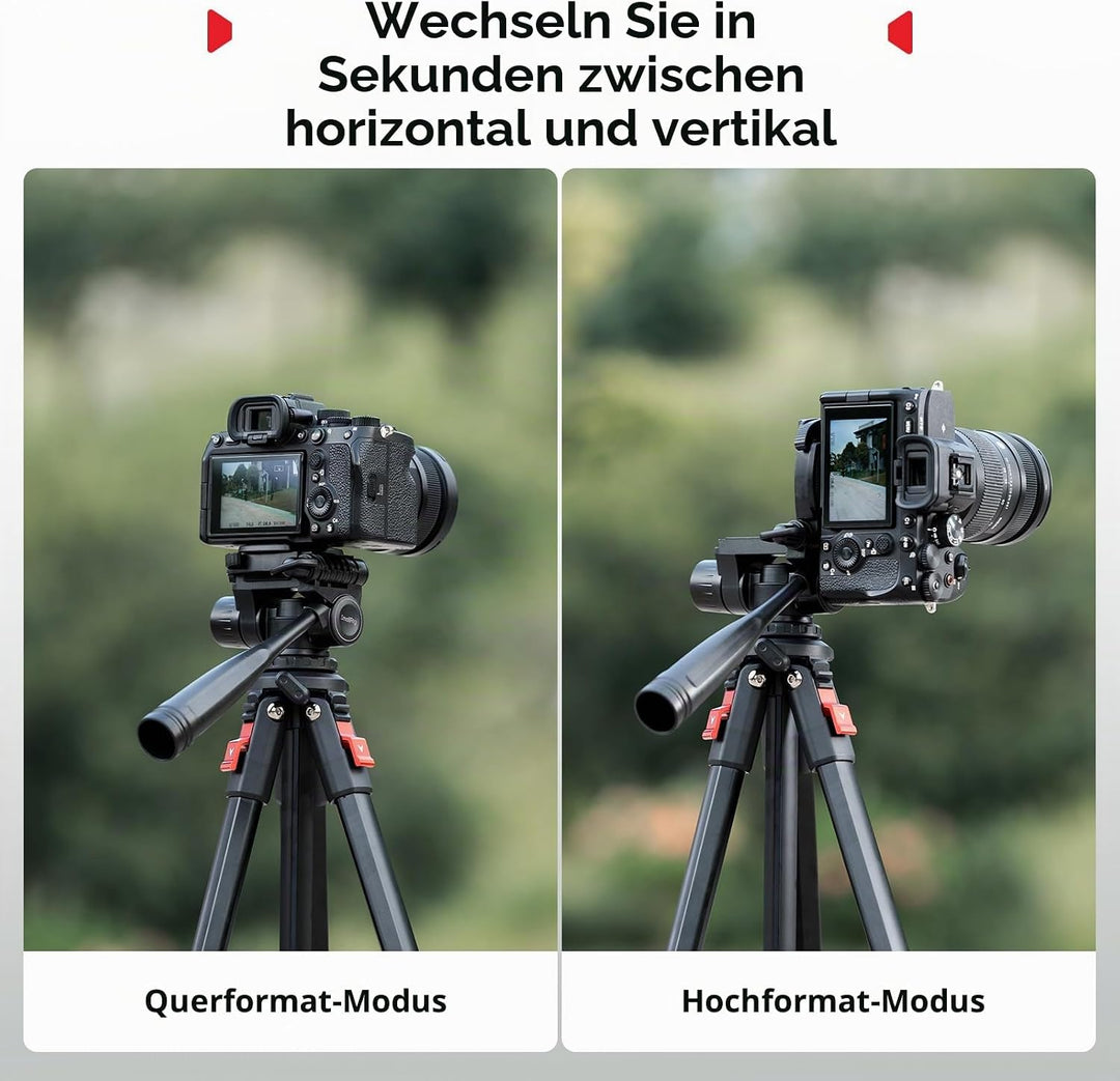 SMALLRIG Aluminium-Kamerastativ AP-30, 67,7 Zoll Reisestativ mit Telefonclip und Tragetasche, Tragba