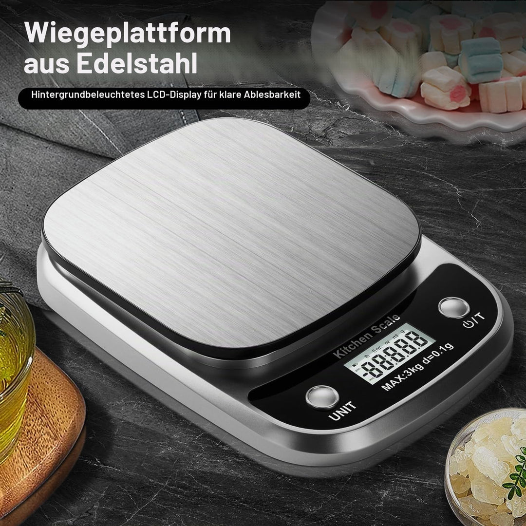 Lebensmittel Küchenwaage Digital Gewicht Gramm und Oz，Professionelle kleine digitale Küchenwaage 3kg