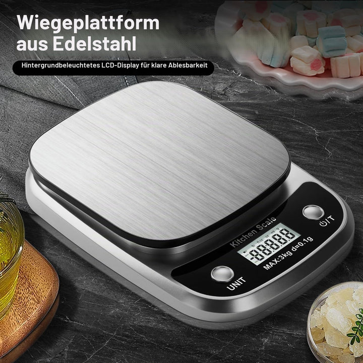 Lebensmittel Küchenwaage Digital Gewicht Gramm und Oz，Professionelle kleine digitale Küchenwaage 3kg