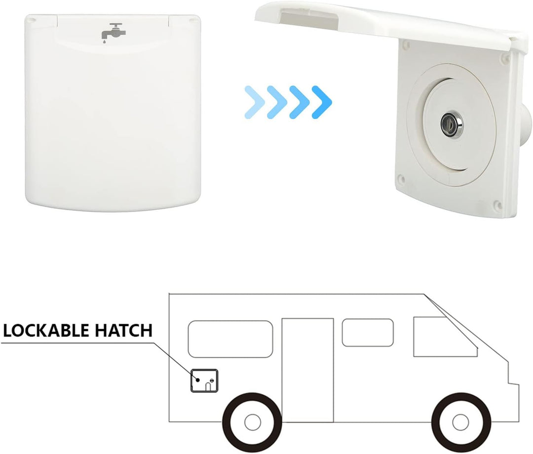 Tankdeckel Wassertankdeckel mit Dichtung und 2 Schlüsseln 79 x 79 mm Auslaufsicherer Wasser Diesel T