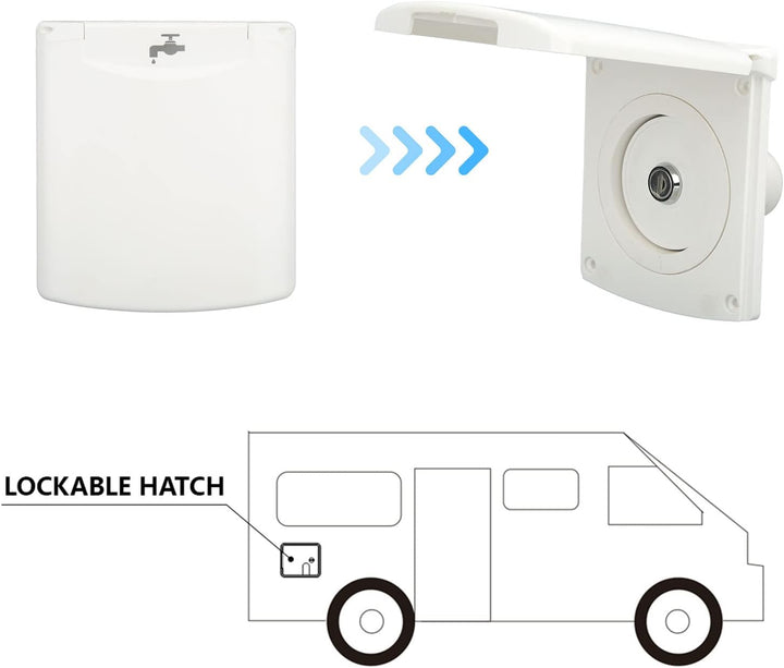 Tankdeckel Wassertankdeckel mit Dichtung und 2 Schlüsseln 79 x 79 mm Auslaufsicherer Wasser Diesel T