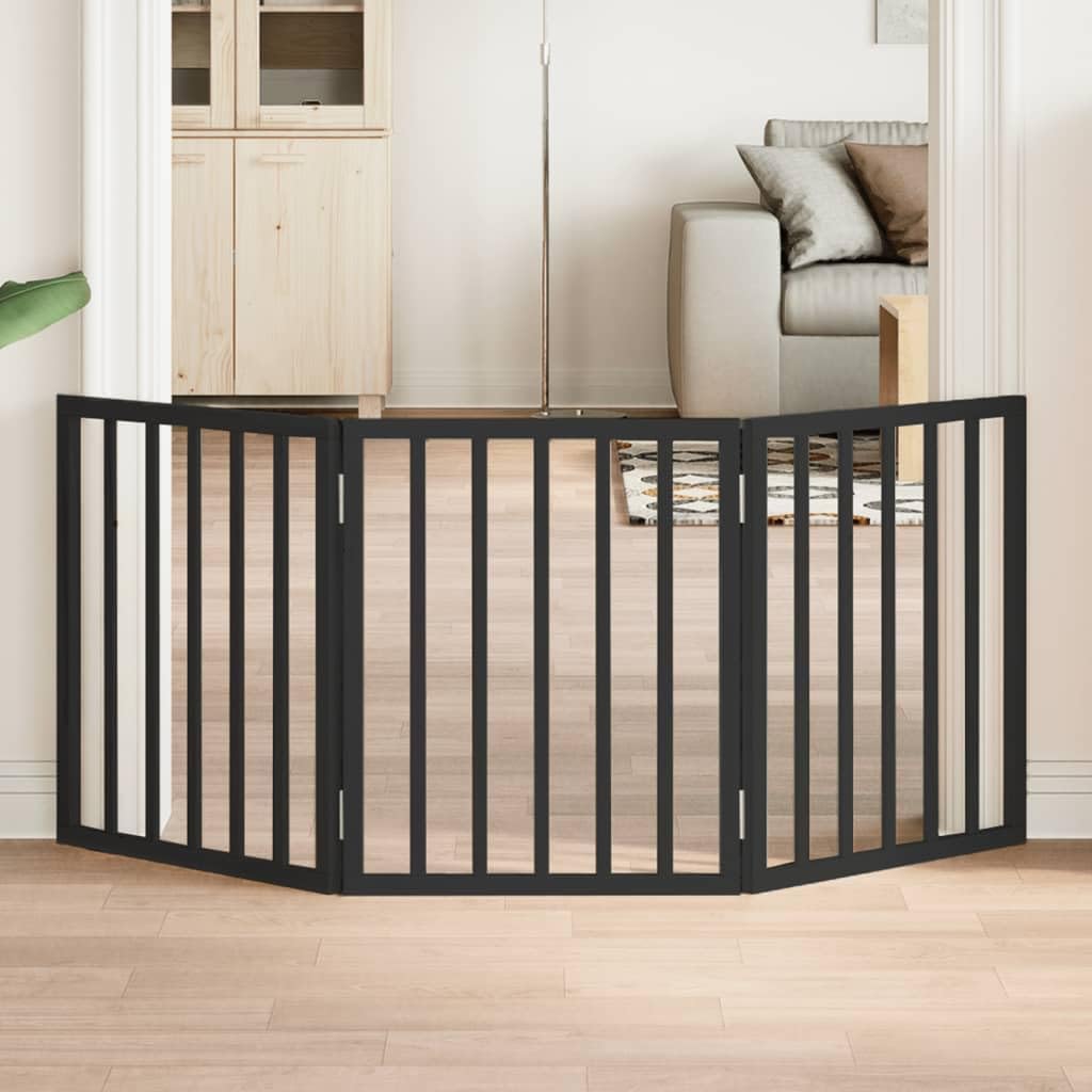 vidaXL Hundetor 3-TLG., Hundegitter Faltbar Pflegeleicht, Schutzgitter für Wohnzimmer Küche Treppe,