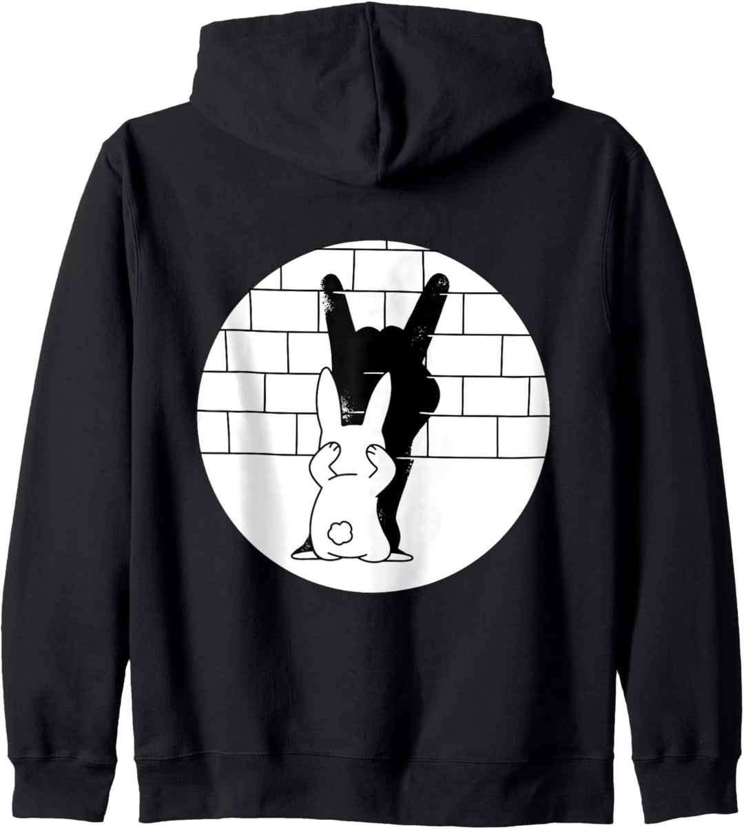 Hase Schattenspiel die Hörner Rocker und Heavy-Metal-Fans Kapuzenjacke