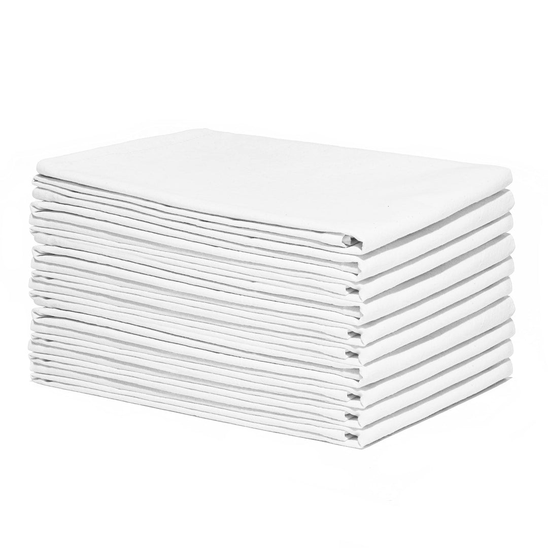 Organic Flour Sack Kitchen Towels - 10 Pack GOTS Certified White Dish Towels - Premium Quality White