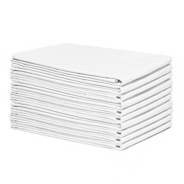 Organic Flour Sack Kitchen Towels - 10 Pack GOTS Certified White Dish Towels - Premium Quality White