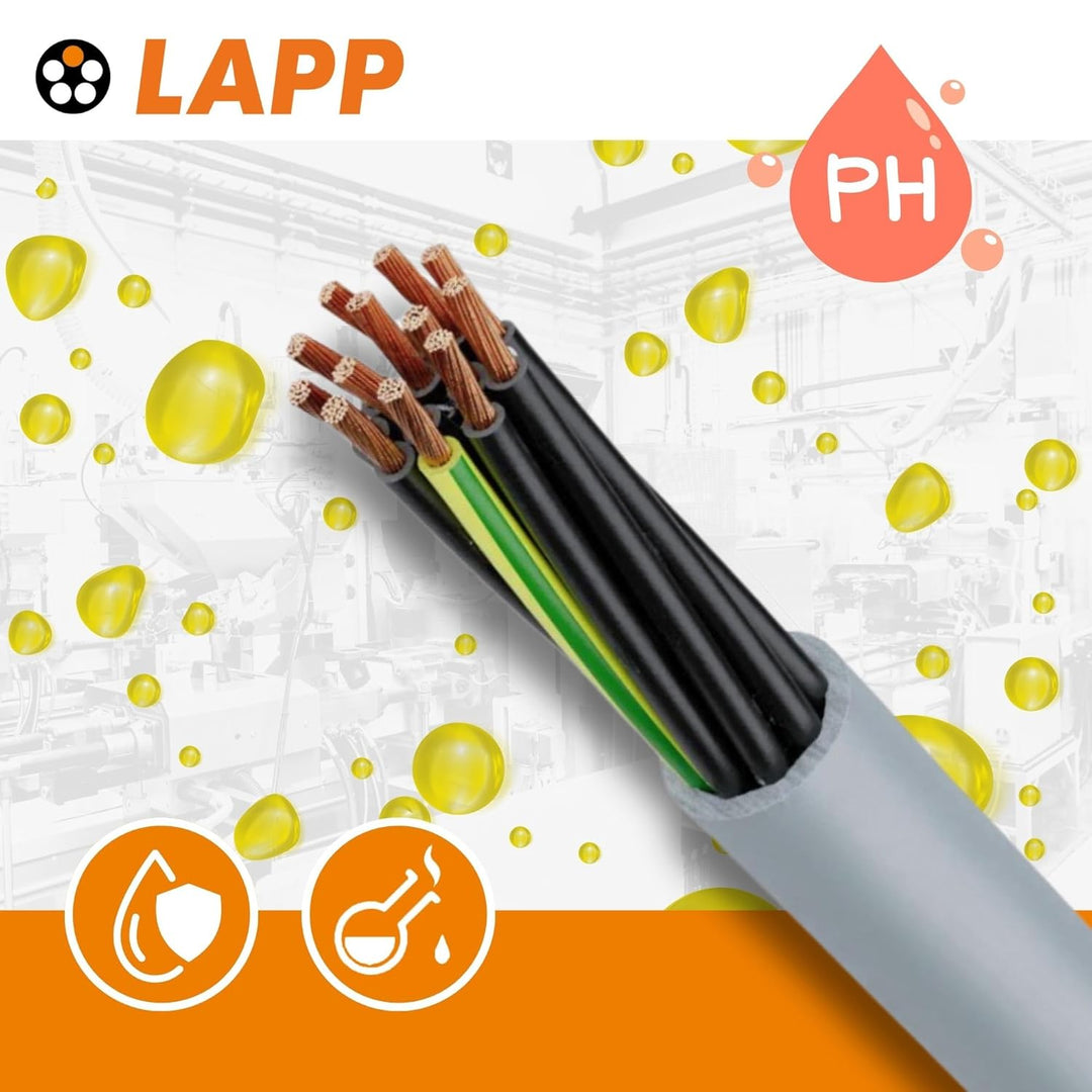 10 Meter Lapp 1119305 Ölflex Classic 110 PVC-Steuerleitung 5x1,5 mm² mit grün-gelben Schutzleiter 5G