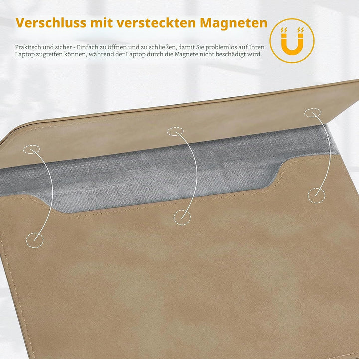 HYZUO 13 Zoll Wildleder Laptop Hülle für MacBook Air 13,6/13 M4 M3 M2 M1 2025-2018, MacBook Pro 13 M