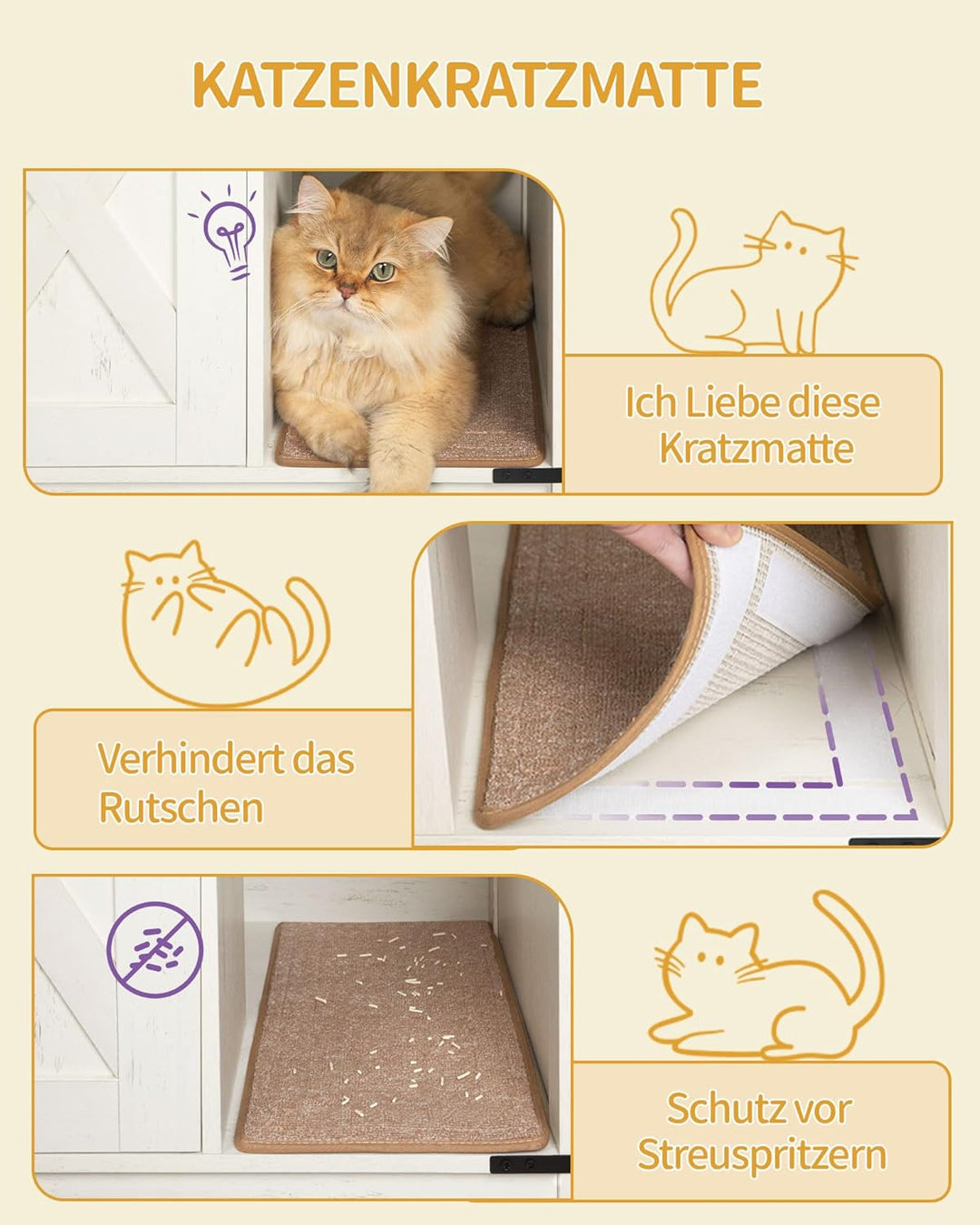 Hzuaneri Katzenschrank, Katzentoilette, Katzenklo Schrank, Versteckte Katzentoilette Kabinett Möbel