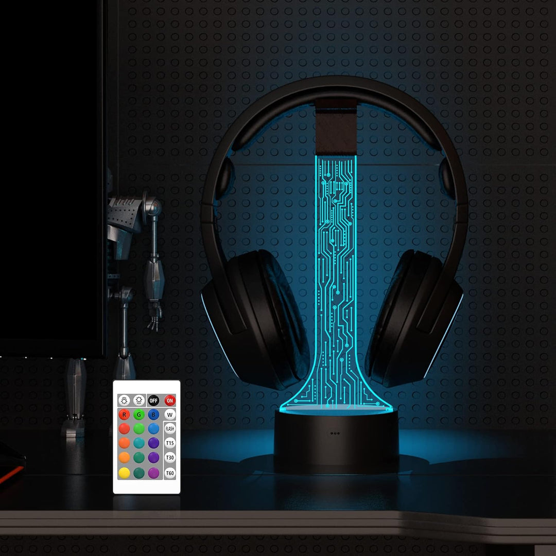 YuanDian Leuchtender Kopfhörerständer für Schreibtisch, Gaming Headset Halterung, RGB mit 16 farbige