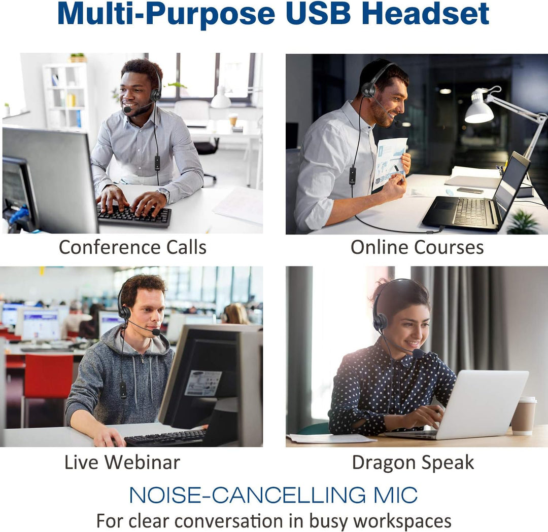 Callez USB Headset PC für Business Skype UC Lync SoftPhone Call Center Office, Stereo PC Kopfhörer m
