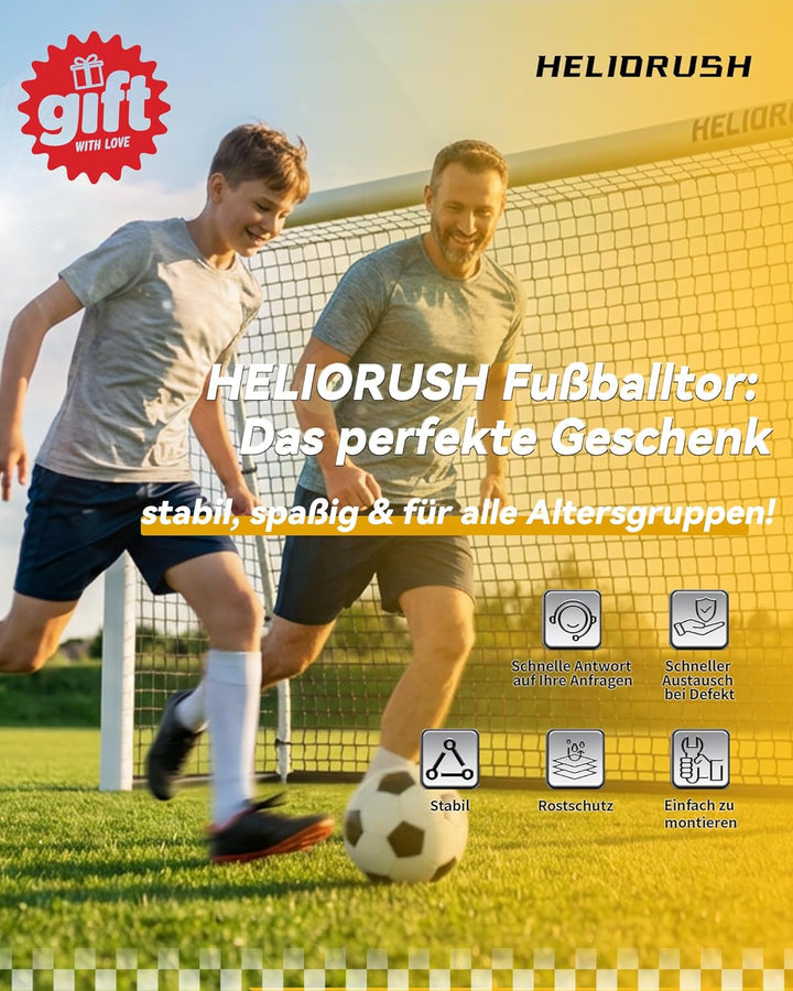 Fussballtor für Garten Kinder & Jugendliche: Wetterfest & Rostfrei – Stahlrahmen, 1000D Netz, 180/24