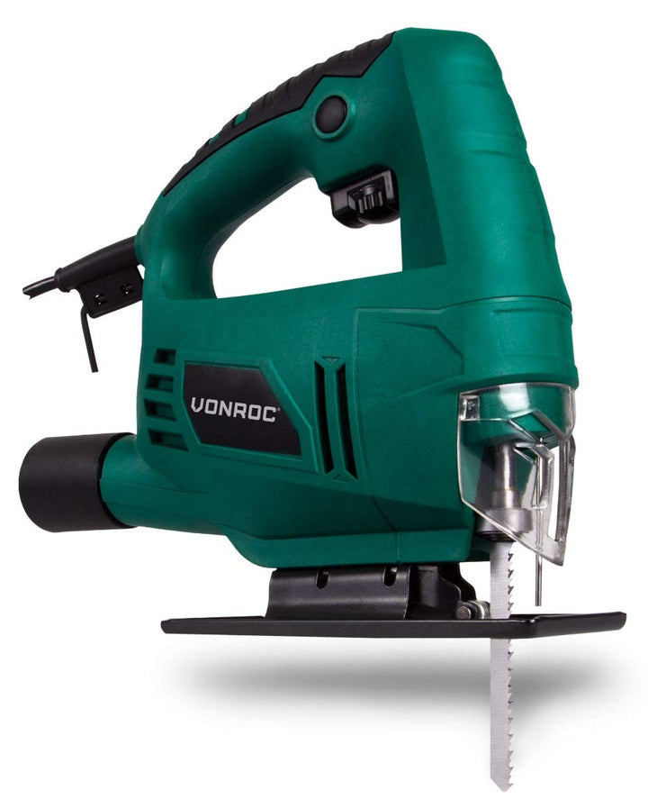 VONROC Stichsäge elektrisch 550W - Pendelhubstichsäge mit Staubabsaugung, variable Schnittwinkel & G
