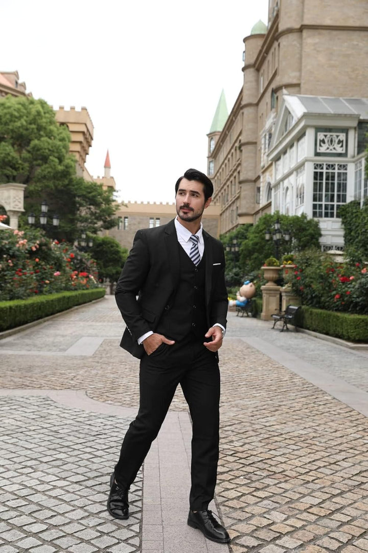 Allthemen Anzug Herren Slim Fit 3 Teilig Anzüge Modern Herrenanzug 3-Teilig Sakko Hose Weste für Bus