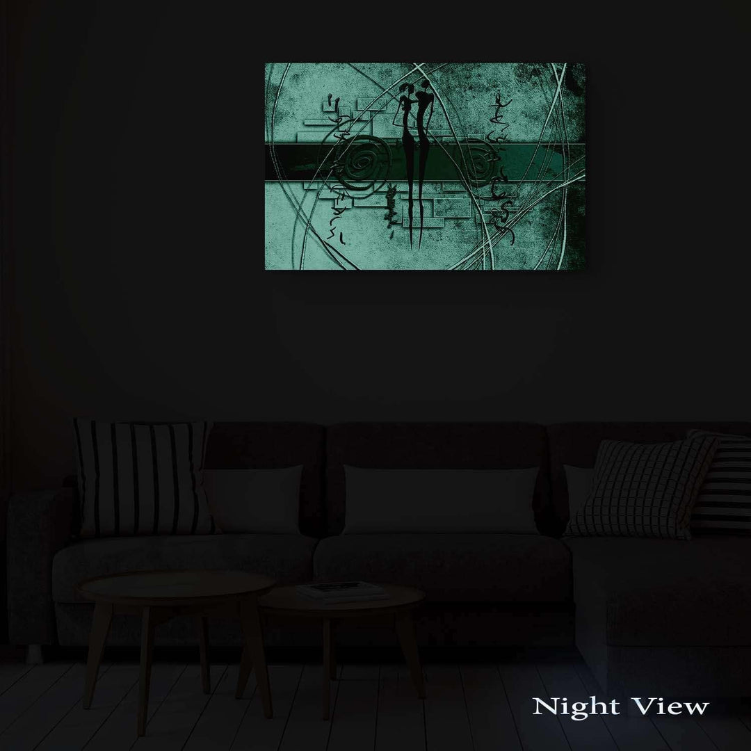Startonight Bilder Graue Geometrie Liebe Schwarz, Leinwandbilder Moderne Kunst, Abstrakte Wanddeko K
