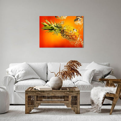 Bilder auf Leinwand Karibik ananas frucht gesund Leinwandbild 70x50cm Wandbilder Dekoration Wohnzimm