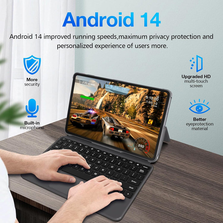 Weelikeit 12 Zoll Tablet mit Tastatur, 4G LTE Tablet mit Dual SIM Steckplatz, 5G WLAN, 2K FHD Androi