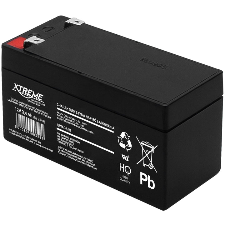 Xtreme 82-214 Blei-Akku Gel Battery Lead Acid Battery Batterie 12V 3,4Ah