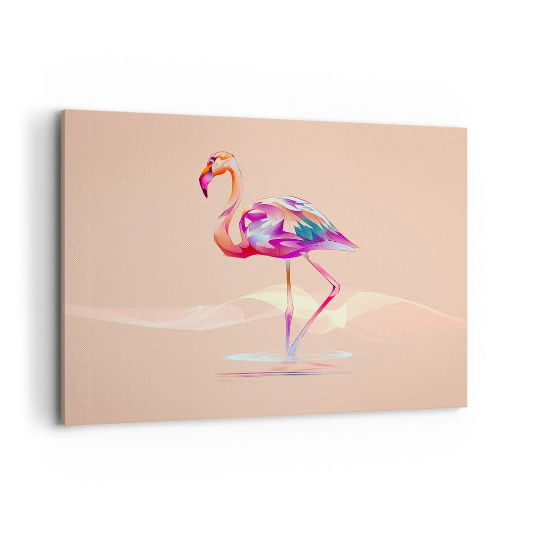 ARTTOR Bilder auf Leinwand 100x70cm Leinwandbild Flamingo Vogel Wasser Gross Wanddeko Bild Schlafzim