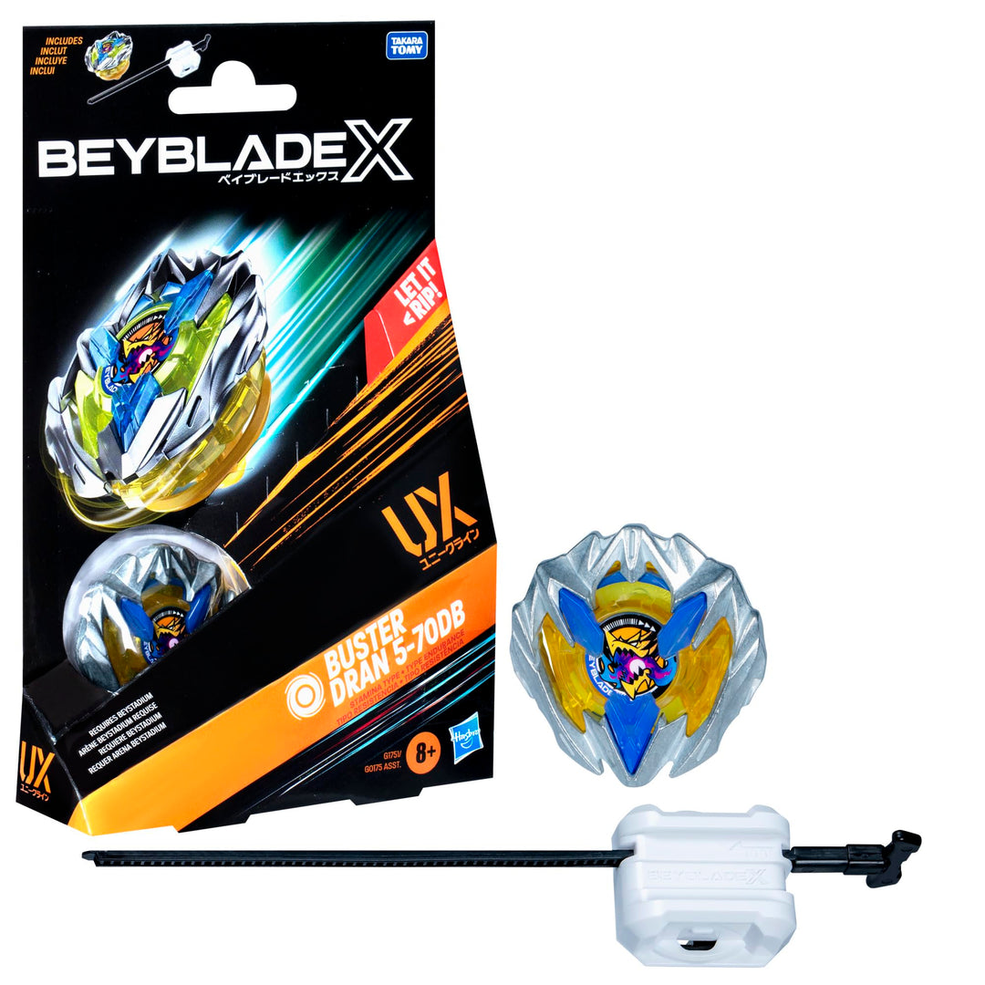 Hasbro Beyblade X Buster Dran 5-70DB UX Starter Pack Kreisel und Starter BUSTER DRAN 5 & LAUNCHER UX