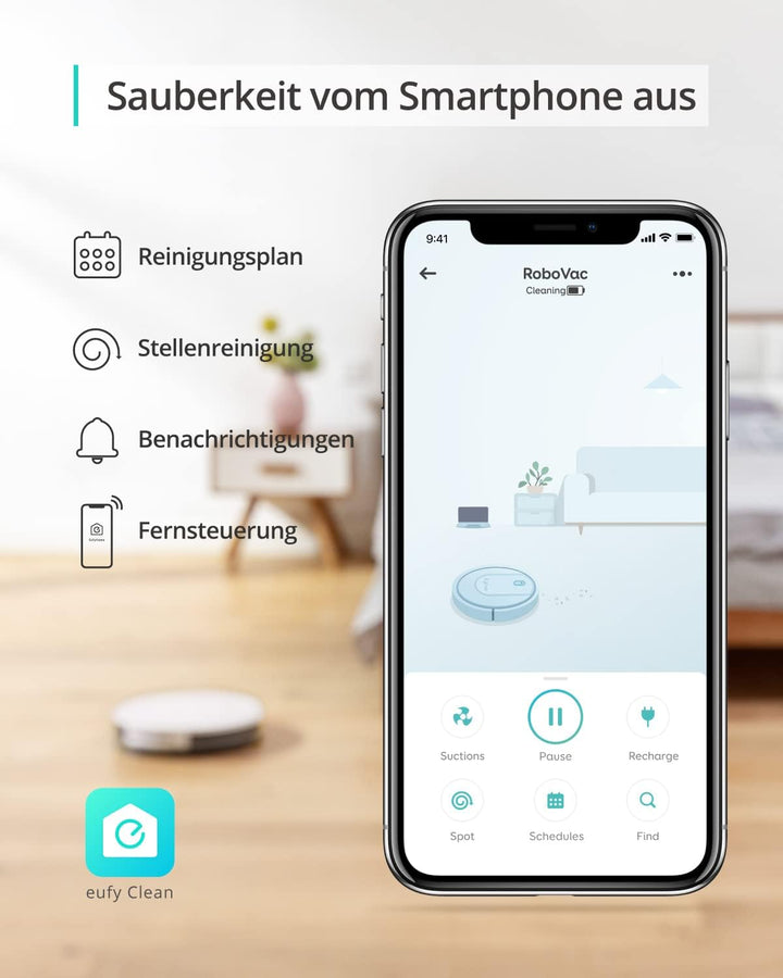 eufy Saugroboter mit Wischfunktion, RoboVac G10 Hybrid, Smart Dynamic Navigation, 2-in-1 Sauger & Wi