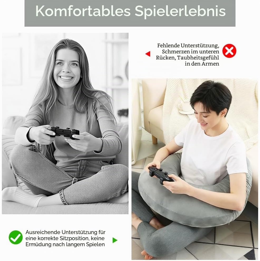 Ergonomisches Crealis-Kissen, Schosskissen Lesekissen,Ergonomisches Gaming Armkissen, Häkelkissen St