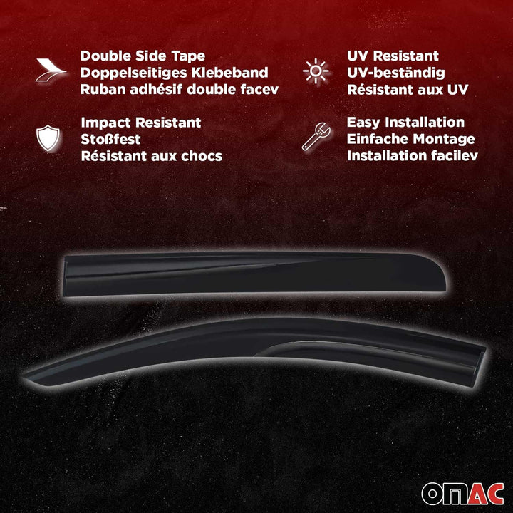 OMAC Windabweiser Regenabweiser kompatibel mit Mitsubishi L200 IV 2007-2014 Acryl Windschutz 4X