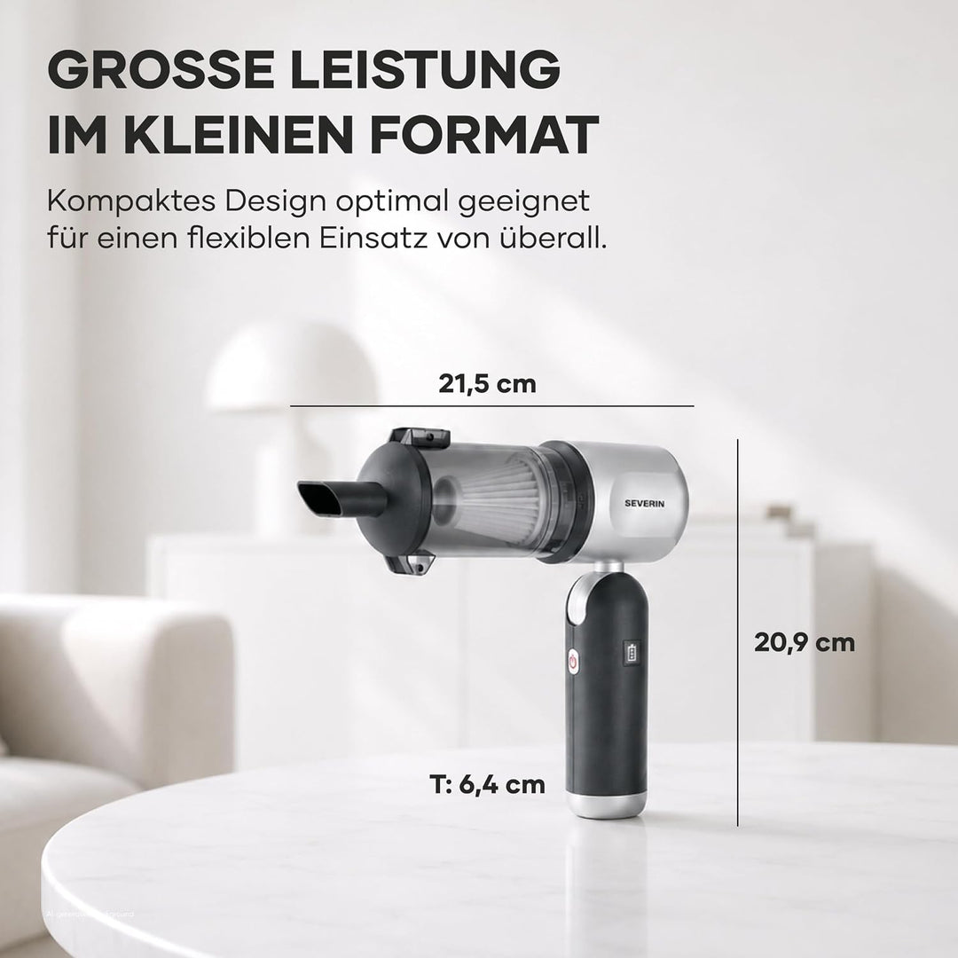 Severin 3-in-1 Akku-Handstaubsauger, Luftbläser & Aufpumper, Staubgebläse, für Luftmatratzen, Auto,