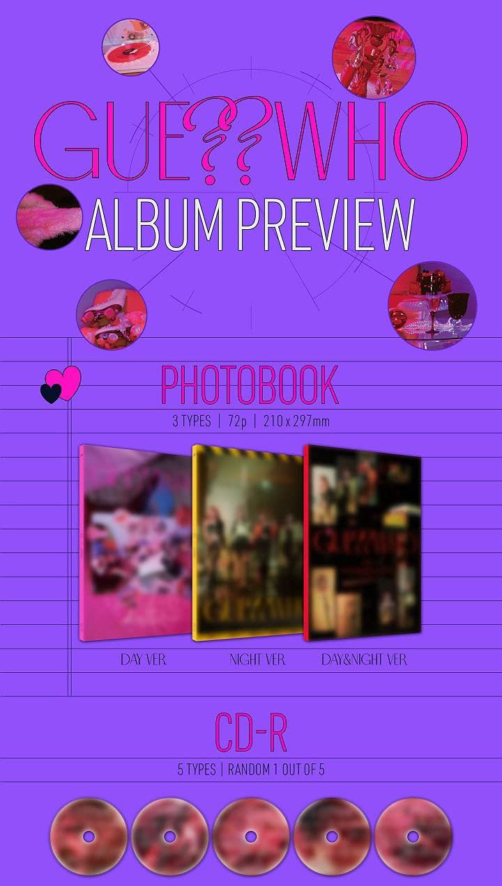 ITZY - GUESS WHO Album+Pre-Order Benefit+Folded Poster+Extra Photocards Set (NIGHT ver.), Night Ver.