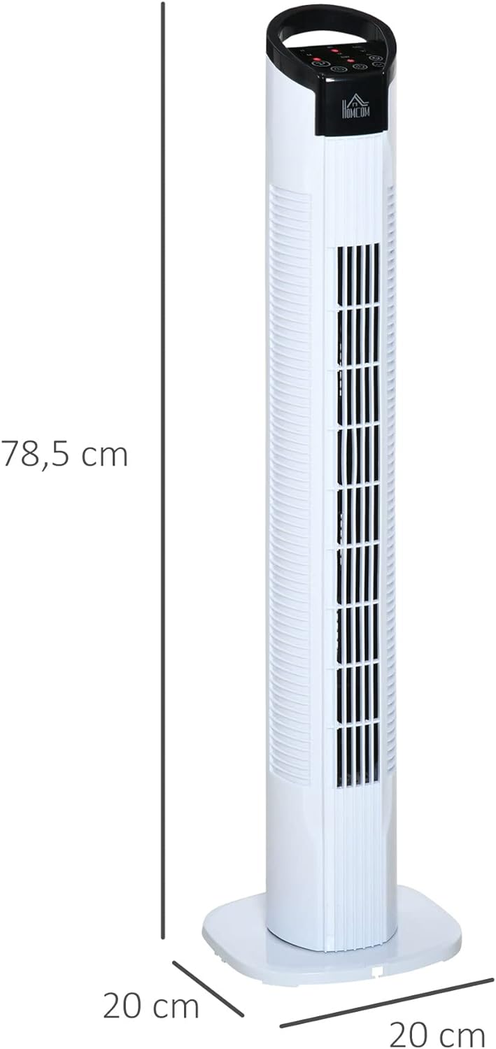 HOMCOM Turmventilator mit Fernsteuerung 70° Oszillierender Standventilator 78,5cm Säulenventilator 5