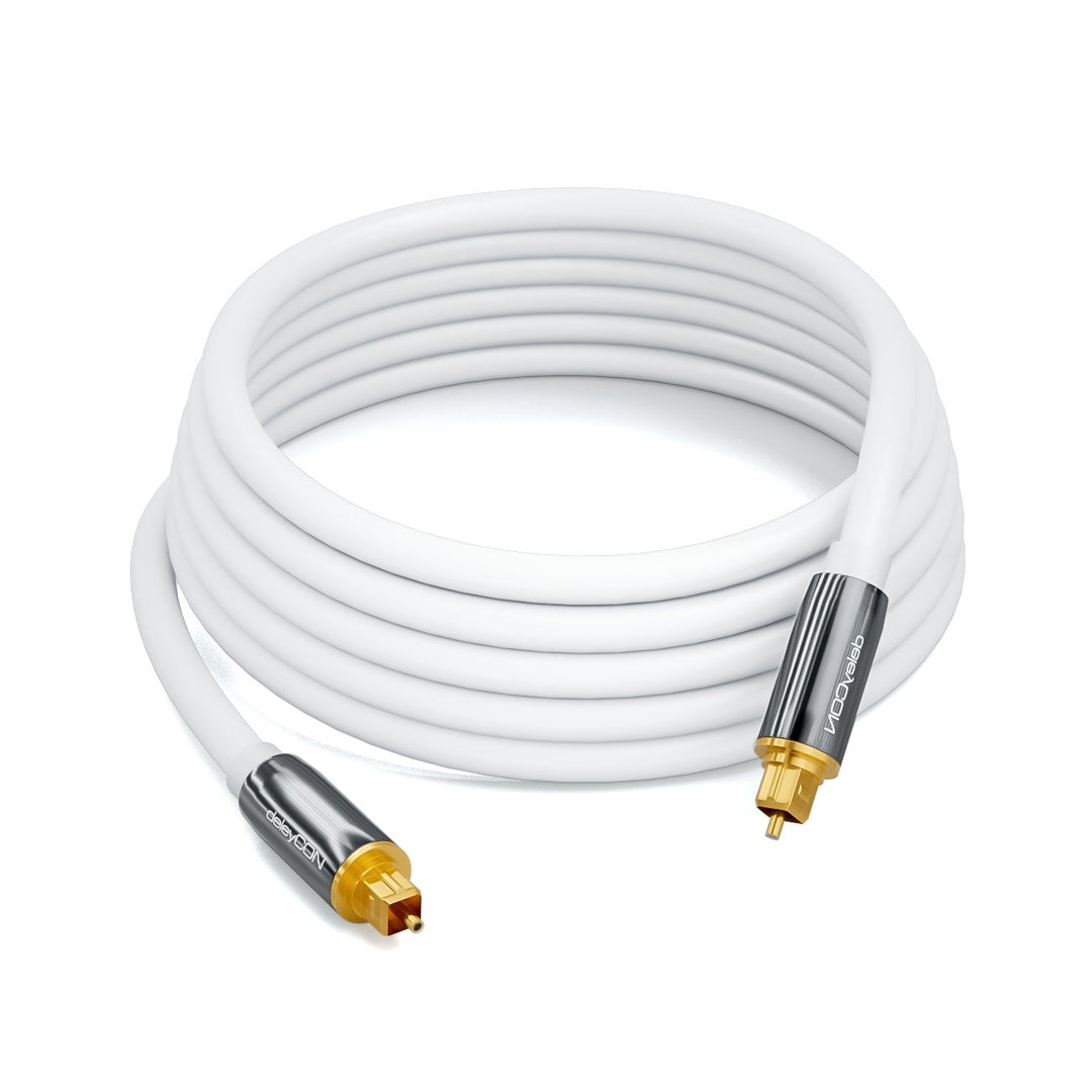 deleyCON 10m Optisches Digital Audio Kabel - S/PDIF - 2x Toslink Stecker - LWL Lichtwellenleiter Kab