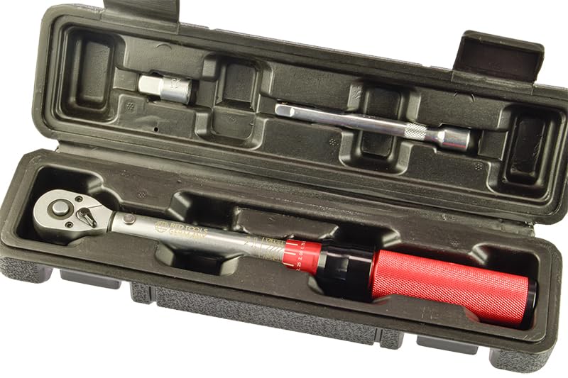 Red Tools Drehmomentschlüssel &amp; Aufbewahrungs-Koffer - 5-25 Nm 1/4 Zoll Antrieb - Radmutternschlüsse