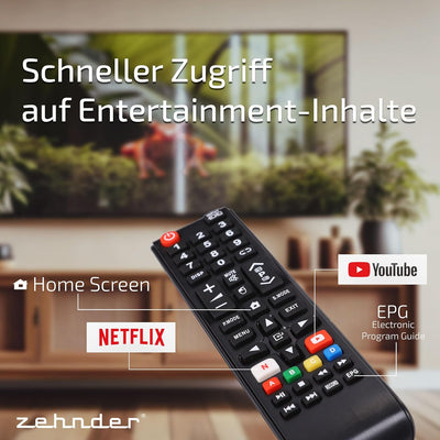 ZEHNDER TV-323 HD SMART TV 32 Zoll 81cm LED Fernseher Schmaler Rahmen LAN/WLAN Triple Tuner DVB-S2/T