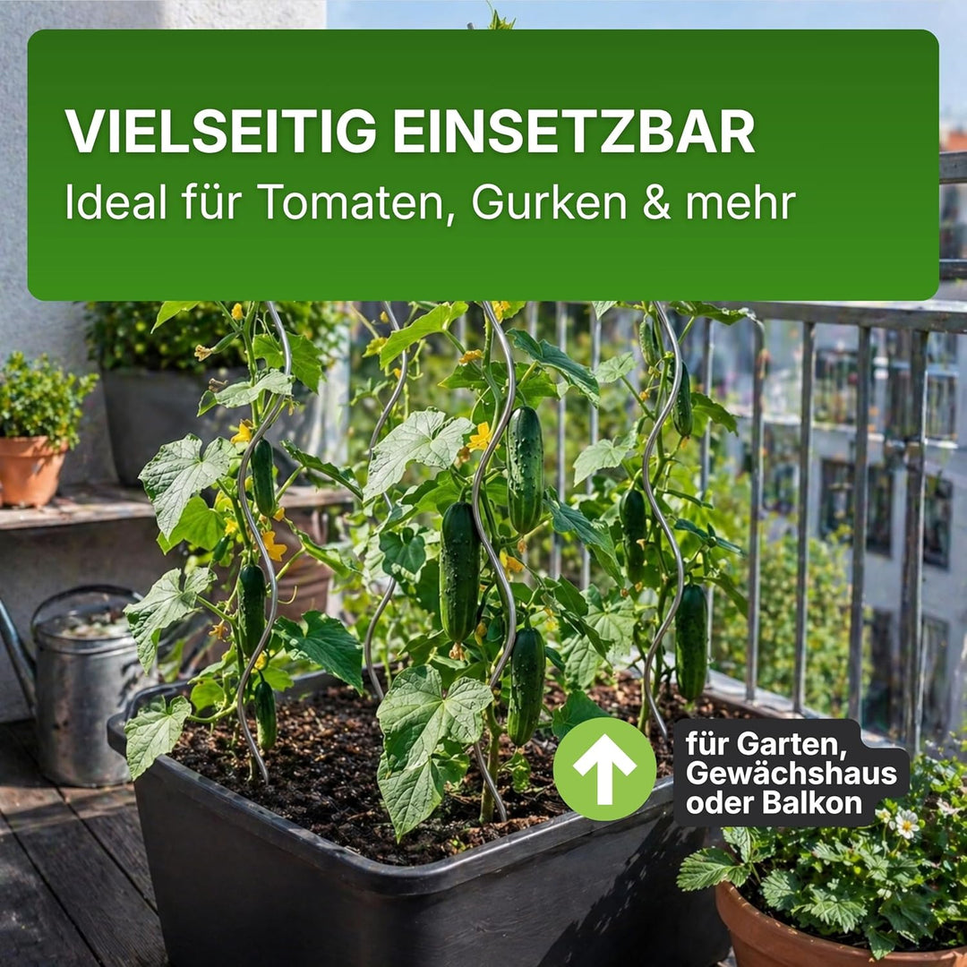 Gartenwelt Riegelsberger Tomatenspiralen Höhe 110 cm aus Stahl Ø 5,6 mm Tomatenspiralstäbe Ranke Pfl